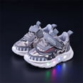 thumbnail image 1 of hengsof Boys' Cartoon Pattern Light Up Sneakers Breathable Mesh Upper Comfortable Soft Sole Casual Sports Fashion Running Shoes, 1 of 5