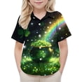thumbnail image 1 of hengsof Boys Girls Button Down Jackets Fashionable Short Sleeve Lapel Pocket Button Down Cardigan Jackets Children's Light Soft Shirt Jackets Casual School Uniform Shirts, 1 of 4