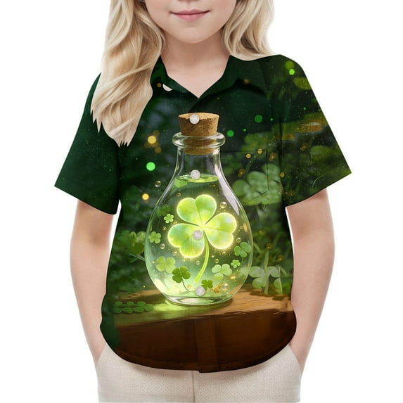 hengsof Boys Girls Button Down Jackets Fashionable Short Sleeve Lapel Pocket Button Down Cardigan Jackets Children's Light Soft Shirt Jackets School Uniform Shirts