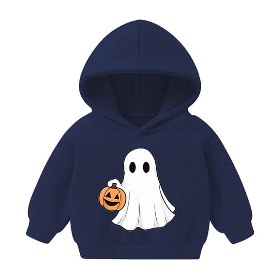 hengsof Boys Girls Halloween Hooded Shirt Long Sleeve Pullover Hoodies Outfit Toddler Halloween Print Tops 2-7 Years