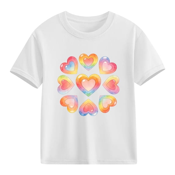 hengsof Boys Girls T-Shirt Graphic Crewneck Short Sleeve Printed Tee Shirt Tops for Kids Teens