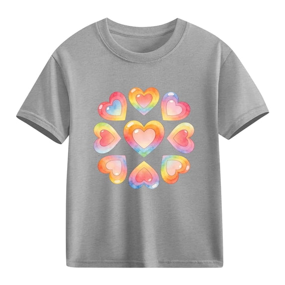 hengsof Boys Girls T-Shirt Graphic Crewneck Short Sleeve Printed Tee Shirt Tops for Kids Teens