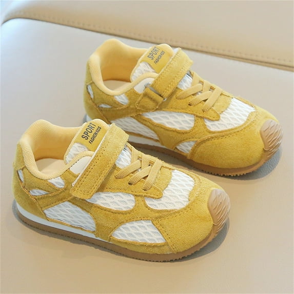 hengsof Boys Lightweight Mesh Sports Shoes, Breathable Hook Loop Closure Active Sneakers, Flexible Sole Outdoor Play Shoes for Kids, Durable Athletic Footwear