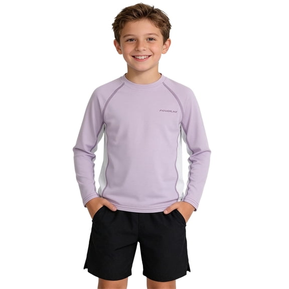 hengsof Boys' Long Sleeve Quick Dry T-Shirt, Summer Training Sports Top, Children's Round Neck Raglan Sleeve Breathable and Comfortable Shirt