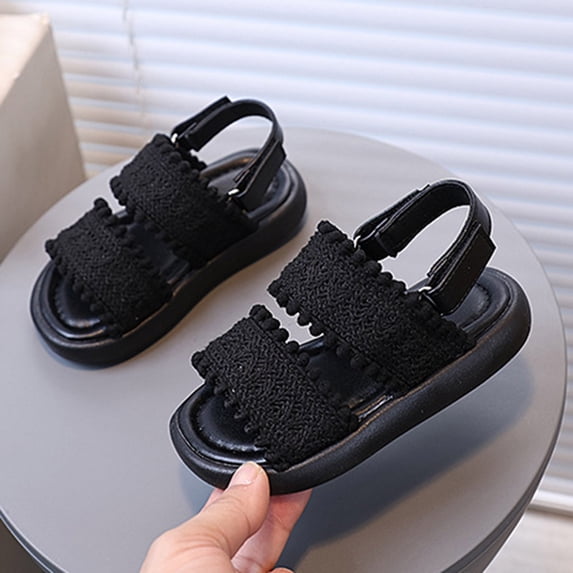 hengsof Boys Spring Summer Open Toe Sandals Fashion Soft Sole First Walker Beach Shoes Solid Color Casual 2-in-1 Cute Slides