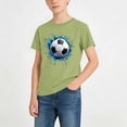 thumbnail image 1 of hengsof Boys' Summer Soccer Pattern Print Crew Neck Short Sleeve Casual T-Shirt Stylish Children's Everyday Top, 1 of 7