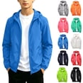 thumbnail image 1 of hengsof Boys Waterproof Rain Jacket Lightweight soft lining Kids Windbreaker Hooded Coat Fall Solid Color Casual Sports Jacket, 1 of 8