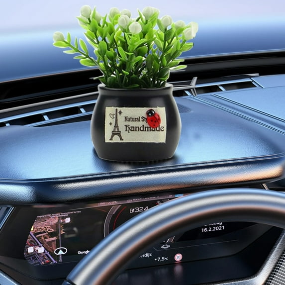 hengsof Car Air Vent Clip Decor, Crochet Plant Car Interior Cute Mini Handmade Crochet Potted Plants Clip for Car Decoration Accessories or Home Decor Gift Vertical Clip