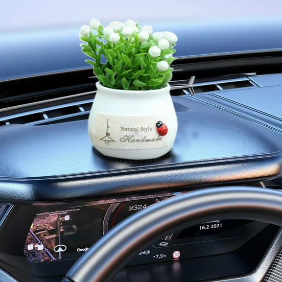 hengsof Car Air Vent Clip Decor, Crochet Plant Car Interior Cute Mini Handmade Crochet Potted Plants Clip for Car Decoration Accessories or Home Decor Gift Vertical Clip
