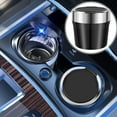 thumbnail image 1 of hengsof Car Ashtray with Lid, Detachable Stainless Smokeless Auto Ashtray, Portable Mini Vehicle Trash Can with LED Blue Light, Universal Interior Accessories for Cup Holder, 1 of 7