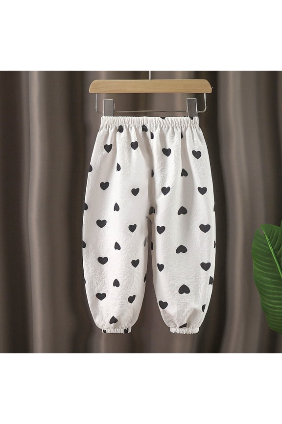 Cartoon Print Mosquito Repellent Pants for Kids, Summer Lightweight Loose Fit Trousers, Breathable Comfort Pants for Outdoor Play, Size 6 Months-8 Years
