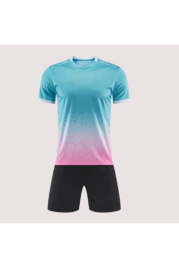 Child Soccer Jersey Sportswear Outfit Team Training Uniform T-Shirt and Shorts Kit