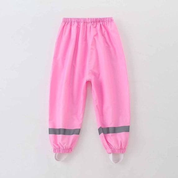 hengsof Children's All Season Waterproof Rain Pants, Fashionable Thin Elastic Waist Outdoor Pants, Suitable for Rainy Days