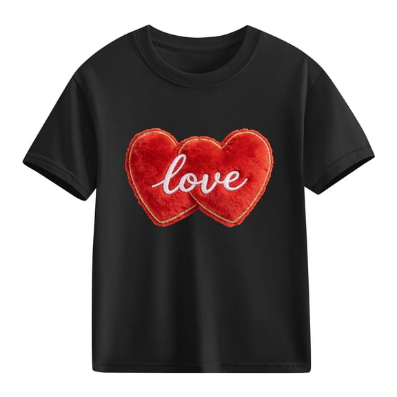 hengsof Children's Basic Round Neck Short Sleeve T-shirt