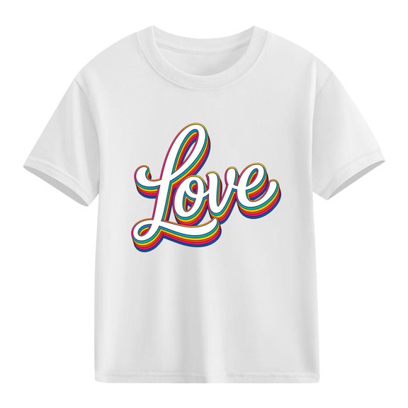 hengsof Children's Basic Round Neck Short Sleeve T-shirt