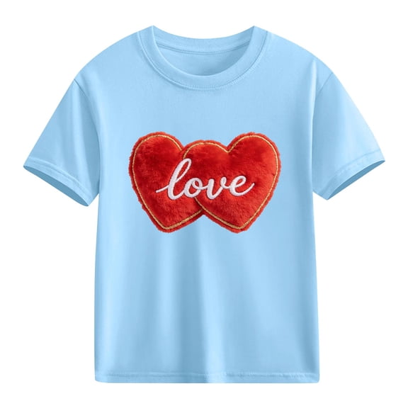 hengsof Children's Basic Round Neck Short Sleeve T-shirt