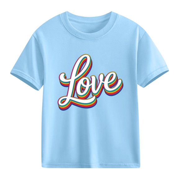 hengsof Children's Basic Round Neck Short Sleeve T-shirt