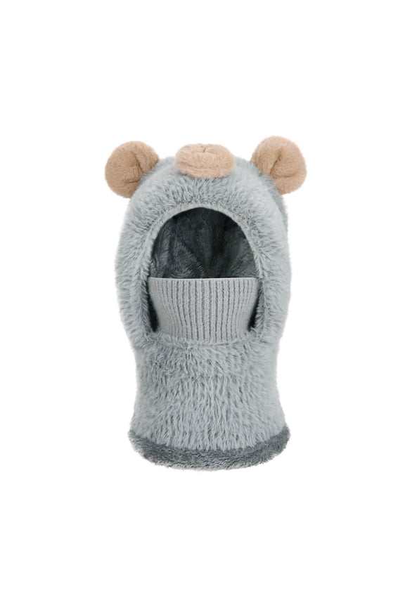 Children's Bear Ears Beanie Hat Warm Neck Cover Toddler Winter Warm Hat