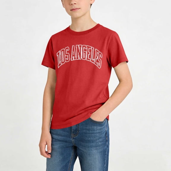 hengsof Children's Casual Short Sleeve T-Shirts Daily Comfortable Tops Printed T-Shirts