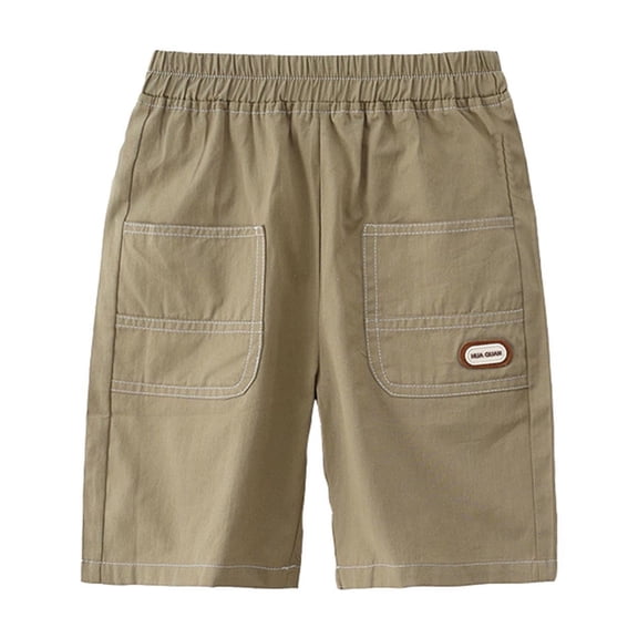 hengsof Children's Casual Shorts Shorts Casual Classic Fit Drawstring Summer Beach Shorts with Elastic Waist and Pockets