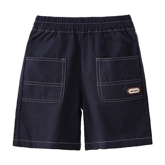 hengsof Children's Casual Shorts Shorts Casual Classic Fit Drawstring Summer Beach Shorts with Elastic Waist and Pockets