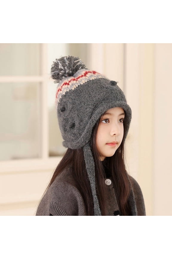 Children's Knitted Beanie Hat Ear Flaps Warm Hat