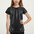 thumbnail image 1 of hengsof Children's Performance Sequined Short Sleeve T-Shirt Loose Party Top, 1 of 4