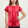 thumbnail image 1 of hengsof Children's Performance Sequined Short Sleeve T-Shirt Loose Party Top, 1 of 4