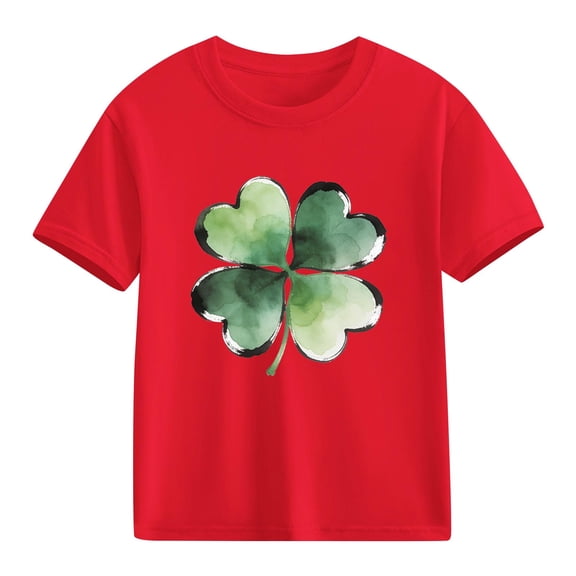 hengsof Children's Shirts Graphic Short Sleeve T-Shirts Casual Everyday Tops