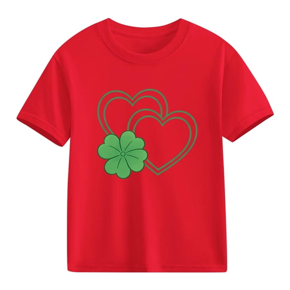 hengsof Children's Shirts Graphic Short Sleeve T-Shirts Casual Everyday Tops