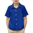thumbnail image 1 of hengsof Children's Short Sleeve Dress Shirts Formal Uniform Button Short Sleeve Shirts Children's Summer Casual Shirts with Pockets, 1 of 8