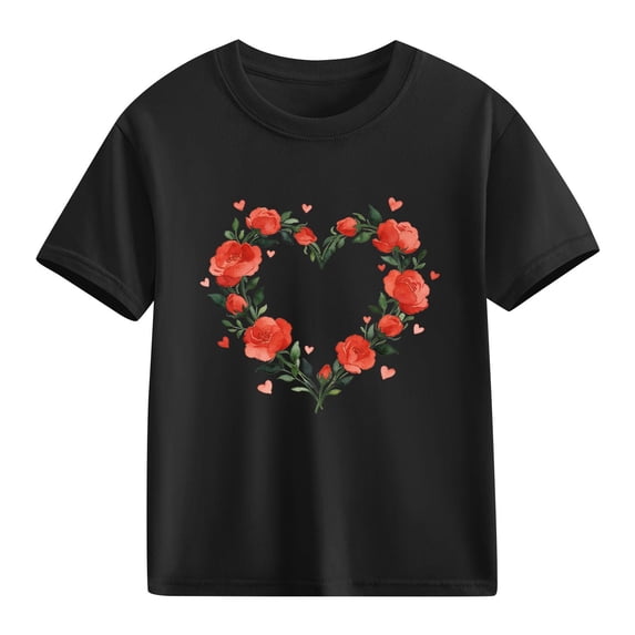 hengsof Children's Short Sleeve Printed T-shirt Tops