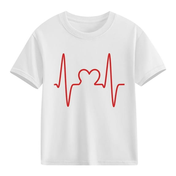 hengsof Children's Short Sleeve Printed T-shirt Tops