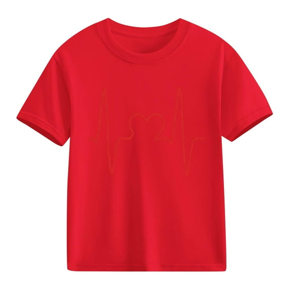 hengsof Children's Short Sleeve Printed T-shirt Tops