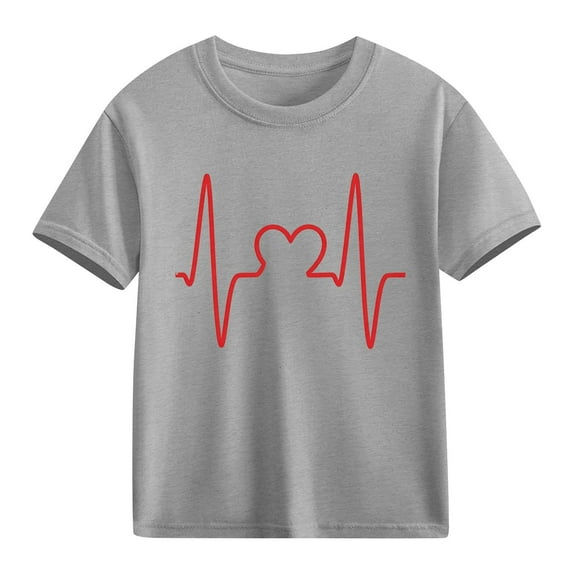 hengsof Children's Short Sleeve Printed T-shirt Tops