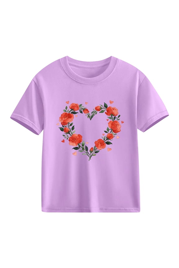 Children's Short Sleeve Printed T-shirt Tops