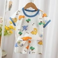 thumbnail image 1 of hengsof Children's Summer Cotton Two Piece Set Fashionable Animal Print Round Neck Short Sleeves Elastic Waist Shorts Casual Home Wear Set, 1 of 3