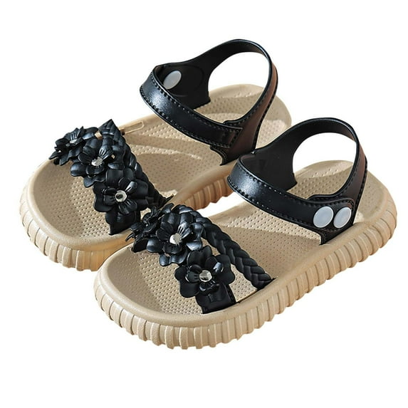 hengsof Children's Summer Non Slip Sandals, Stylish 3d Floral Buckle Sandals, Cute Outdoor Sandals for Girls, Sweet Princess Shoes