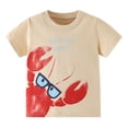 thumbnail image 1 of hengsof Children's Toddler Little Boy T-Shirt Spring Summer Short Sleeve Round Neck Shirt Cute Print Pattern Basic Daily Top, 1 of 8