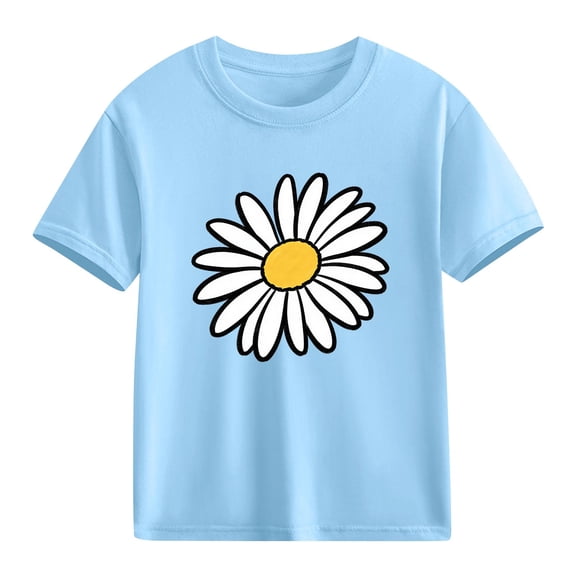 hengsof Children's Trendy Graphic Short Sleeve Printed T-Shirt