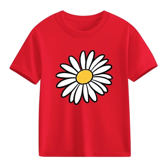 hengsof Children's Trendy Graphic Short Sleeve Printed T-Shirt