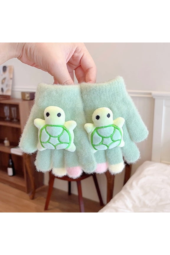 Children's Winter Warm Gloves Doll Decoration Kids Gloves Elastic Cuffs for Little Girls Boys