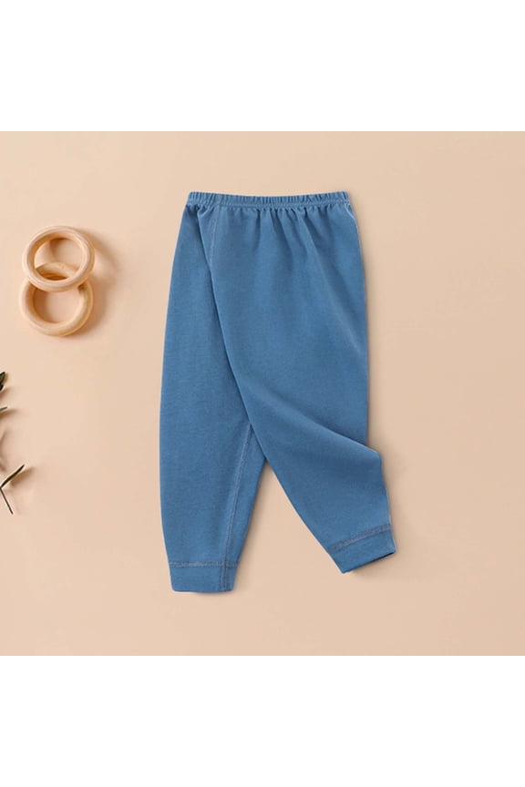 Childrens Cotton Stretch Leggings for 1-7 Years, Solid Color Everyday Pants for Play, Soft Comfortable Wear for Boys and Girls