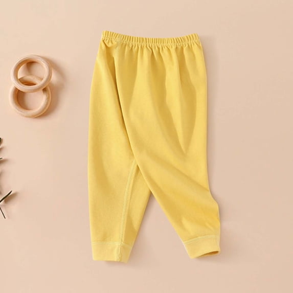 hengsof Childrens Cotton Stretch Leggings for 1-7 Years, Solid Color Everyday Pants for Play, Soft Comfortable Wear for Boys and Girls