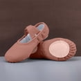 thumbnail image 1 of hengsof Childrens Solid Color Dance Shoes, Soft Sole Slip On Ballet Slippers for Practice, Flexible Leather like Gymnastics Shoes for Kids, No Tie Design, 1 of 4