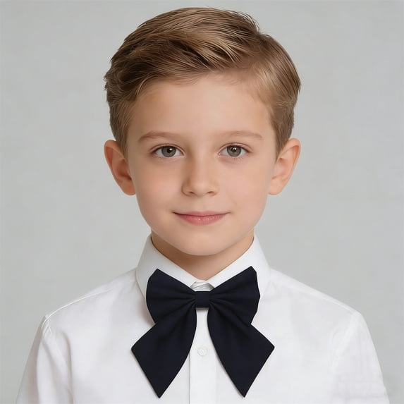 hengsof Childrens Solid Color Neck Tie for School Uniform, Adjustable Bow Tie for Dress Shirt, Academic Formal Wear Accessory