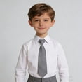 thumbnail image 1 of hengsof Childrens Solid Color Neck Tie for School Uniform, Classic Style Tie for Dress Shirt, Academic Formal Wear Accessory, 1 of 6