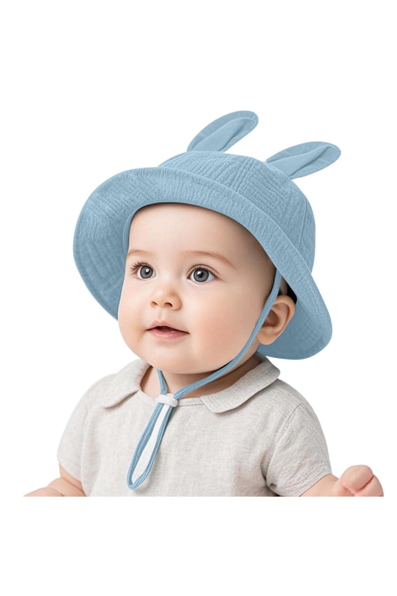 Childrens Sun Protection Fisherman Hat, Wide Brim Solid Color Bucket Hat for Babies and Toddlers, Spring Summer Outdoor Accessory