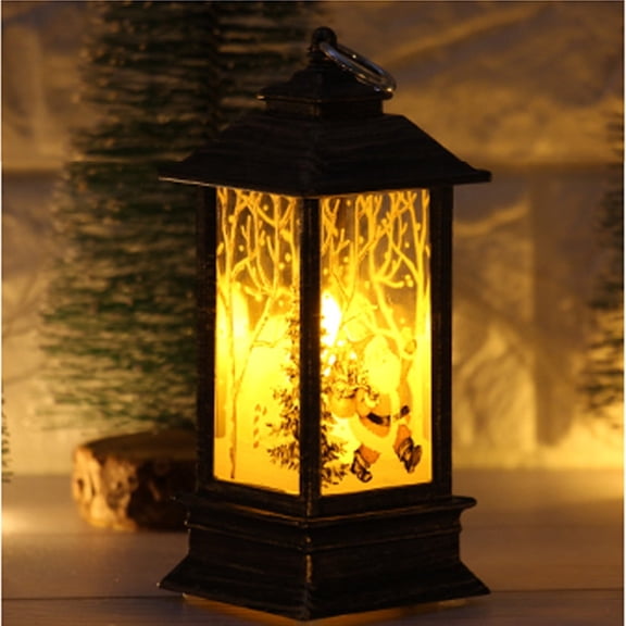 hengsof Christmas Decorations Mini Lantern Christmas Lanterns Decorative Christmas Tree Home Decoration Lamp Simulated Small Lantern Flame Christmas Tree Hanging Lanterns