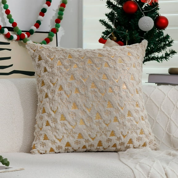 hengsof Christmas Decorative Throw Pillow Covers with Snowflake Glitter Printed Pillowcases, Silver Snowflake Glitter Holiday Festival Pillowcases for Couch Sofa Bed, 18×18inch